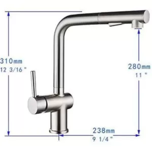 Vanity Art Single-Handle Pull Out Sprayer Kitchen Faucet in Polished Chrome