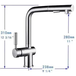 Vanity Art Single-Handle Pull Out Sprayer Kitchen Faucet in Brushed Nickel