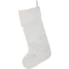 VHC Brands 20 in. Cotton/Metallic Thread Arielle Bright White Coastal Christmas Decor Stocking