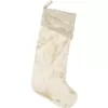 VHC Brands 20 in. Viscose Creme Memories Glam Christmas Decor Stocking