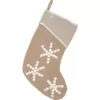 VHC Brands 15 in. Cotton Pearlescent Natural Tan Coastal Christmas Decor Stocking