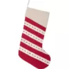 VHC Brands 20 in. Cotton/Felt Red Margot Farmhouse Christmas Decor Stocking