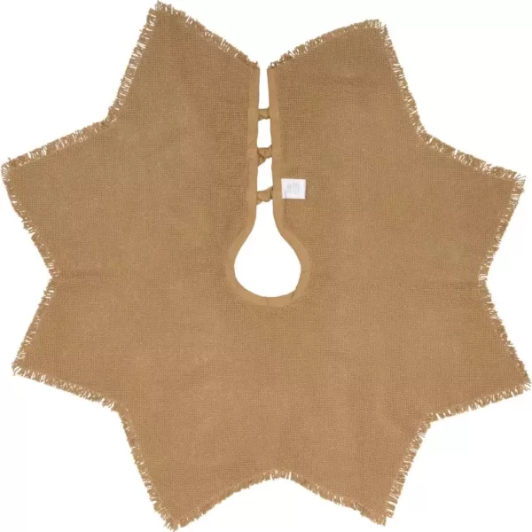 VHC Brands 21 in. Burlap Natural Tan Farmhouse Christmas Decor Mini Tree Skirt