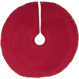 VHC Brands 21 in. Cotton Cherry Red Rustic Christmas Decor Mini Tree Skirt