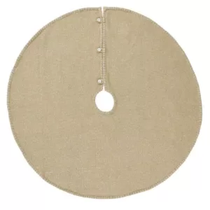 VHC Brands 48 in. Cotton Natural Nowell Farmhouse Christmas Decor Tree Skirt