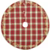 VHC Brands 48 in. Holiday Cherry Red Farmhouse Christmas Decor Tree Skirt