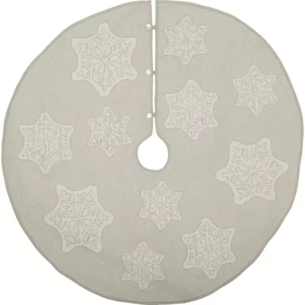 VHC Brands 48 in. Ingrid Ash Grey Farmhouse Christmas Decor Tree Skirt