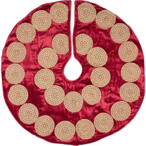 VHC Brands 21 in. Red Memories Glam Christmas Decor Mini Tree Skirt