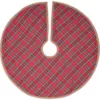 VHC Brands 21 in. Gavin Cherry Red Rustic Christmas Decor Mini Tree Skirt