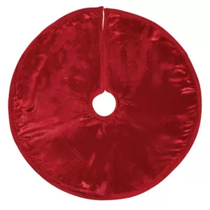 VHC Brands 21 in. Tristan Cherry Red Traditional Christmas Decor Mini Tree Skirt