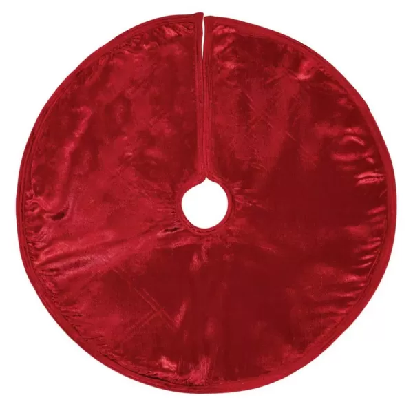 VHC Brands 21 in. Tristan Cherry Red Traditional Christmas Decor Mini Tree Skirt