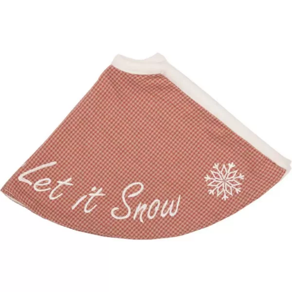 VHC Brands 21 in. Let It Snow Apple Red Farmhouse Christmas Decor Mini Tree Skirt