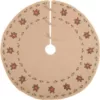 VHC Brands 48 in. Jute Burlap Poinsettia Natural Tan Holiday Decor Tree Skirt