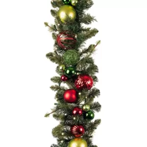 Village Lighting Company 9 ft. Pre-Lit LED Festive Holiday Garland