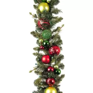 Village Lighting Company 9 ft. Pre-Lit LED Festive Holiday Garland