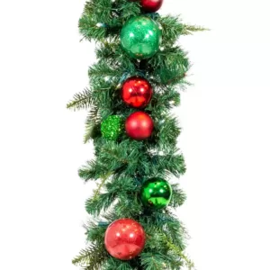 Village Lighting Company 9 ft. Pre-Lit LED Christmas Cheer Garland