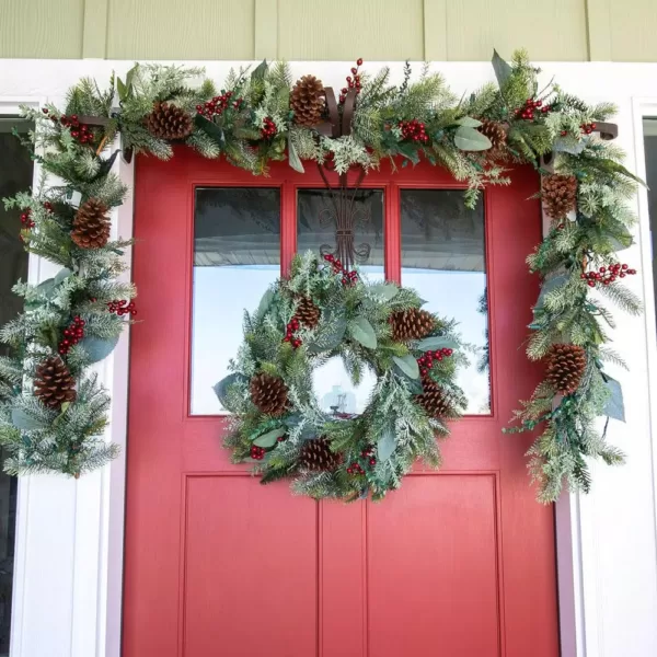 Village Lighting Company 24 in. Winter Frost Wreath