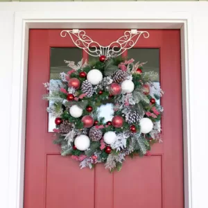 Village Lighting Company 30 in. Pre-Lit LED Frosted Wonderland Wreath