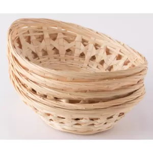 Vintiquewise Natural Bamboo Oval Storage Bread Basket Storage Display Trays (Set of 5)