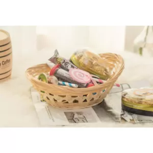 Vintiquewise Natural Bamboo Oval Storage Bread Basket Storage Display Trays (Set of 5)