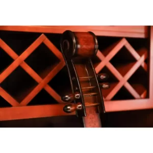 Vintiquewise Decorative 10 Bottle Wooden Cello Shaped Wine Rack 53 in. Floor Violin