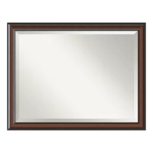 Amanti Art Cyprus 45 in. W x 35 in. H Framed Rectangular Beveled Edge Bathroom Vanity Mirror in Walnut