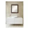 Amanti Art Cyprus 21 in. W x 25 in. H Framed Rectangular Beveled Edge Bathroom Vanity Mirror in Walnut