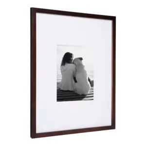 DesignOvation Gallery 16x20 matted to 8x10 Walnut Brown Picture Frame Set of 2