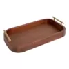 Kate and Laurel Lipton 18 in. x 3 in. x 10 in. Walnut Brown Decorative Tray