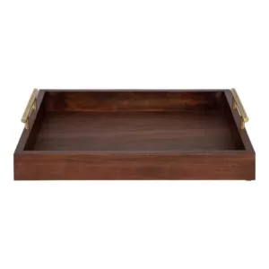 Kate and Laurel Lipton 16 in. x 12 in. Walnut Brown Rectangle Decorative Tray