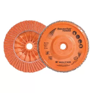 WALTER SURFACE TECHNOLOGIES ENDURO-FLEX Turbo 5 in. x 5/8-11 in. Arbor GR36/60 Blending Flap Disc (10-Pack)