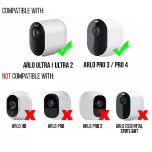 Wasserstein Arlo Ultra/Ultra 2 and Pro 3/Pro 4 Indoor Outdoor Magnetic Wall Mount, Extra Flexibility for Your Camera (2-Pack, White)