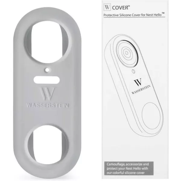 Wasserstein Gray Protective Silicone Skin Compatible with Google Nest Hello Video Doorbell - Extra-Layer of Protection