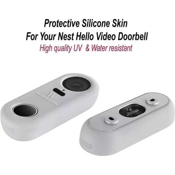 Wasserstein Gray Protective Silicone Skin Compatible with Google Nest Hello Video Doorbell - Extra-Layer of Protection