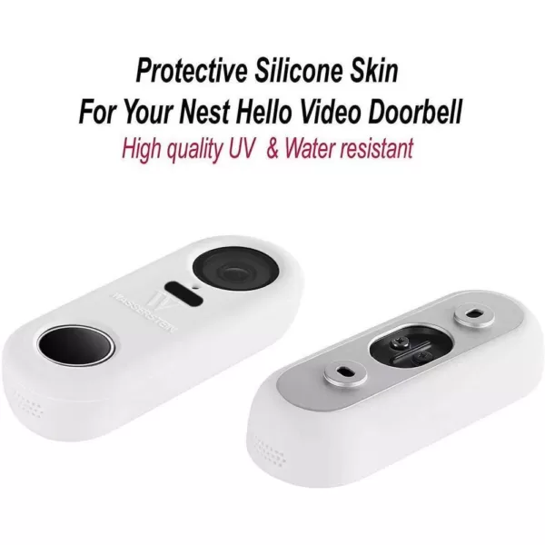 Wasserstein White Protective Silicone Skin Compatible with Google Nest Hello Video Doorbell - Extra-Layer of Protection