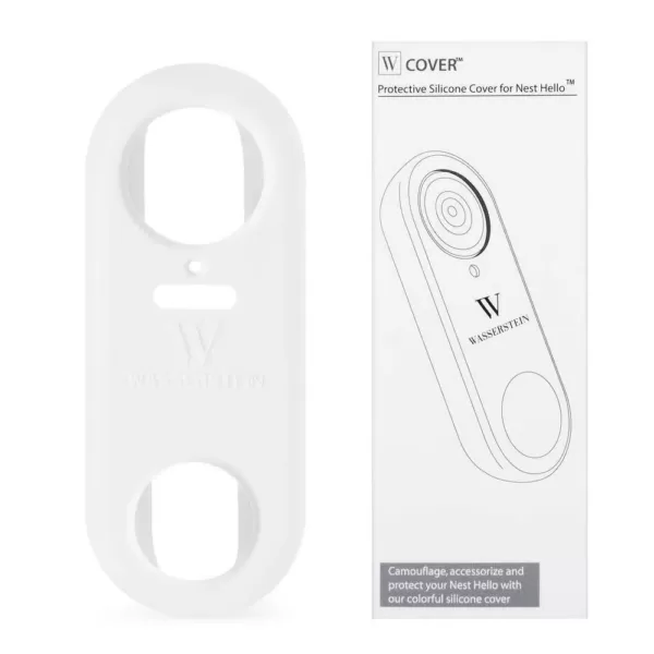 Wasserstein White Protective Silicone Skin Compatible with Google Nest Hello Video Doorbell - Extra-Layer of Protection