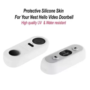 Wasserstein White Protective Silicone Skin Compatible with Google Nest Hello Video Doorbell - Extra-Layer of Protection