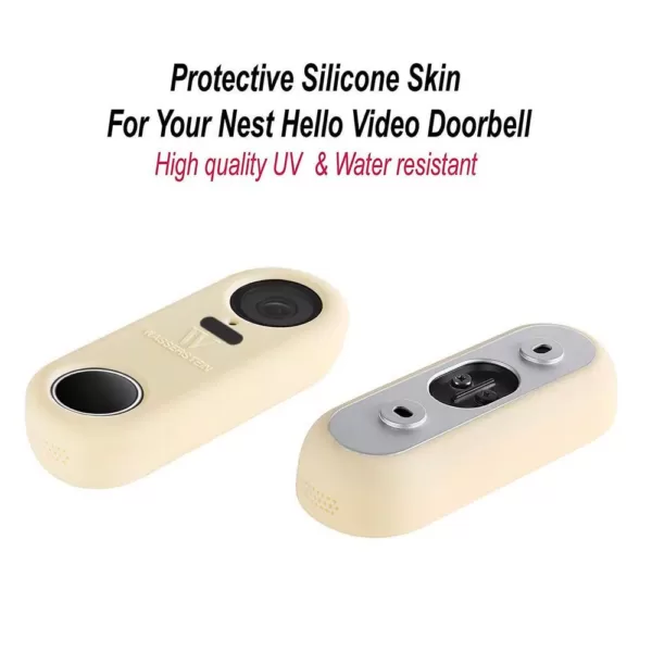 Wasserstein Beige Protective Silicone Skin Compatible with Google Nest Hello Video Doorbell - Extra-Layer of Protection