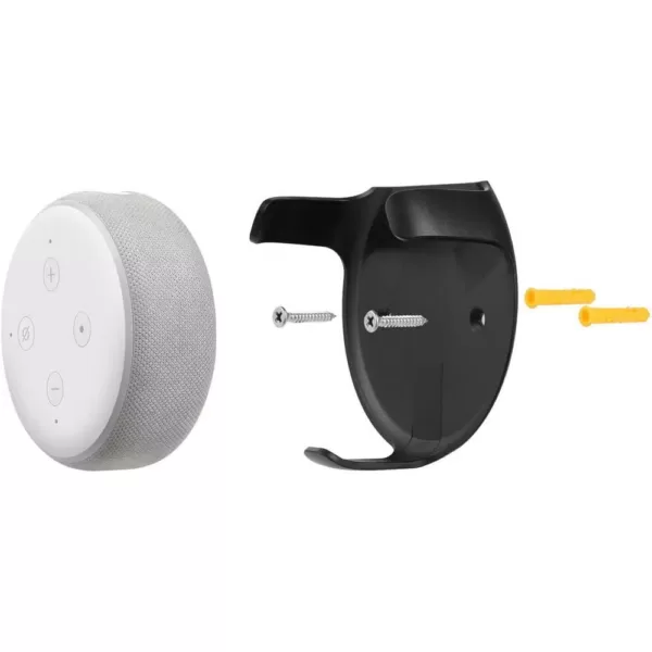 Wasserstein Wall Mount Compatible with Echo Dot (3rd Gen) - Mounting Alternative for Your Alexa Smart Speaker in Black (2-Pack)