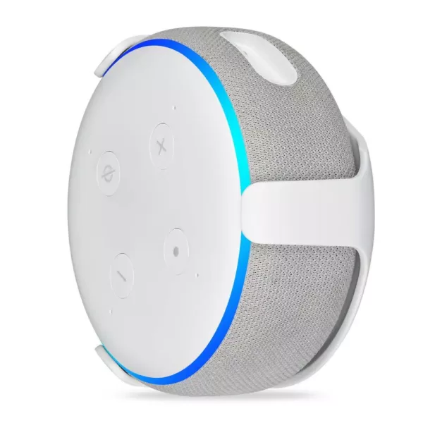 Wasserstein Wall Mount Compatible with Echo Dot (3rd Gen) - Mounting Alternative for Your Alexa Smart Speaker in White (1-Pack)