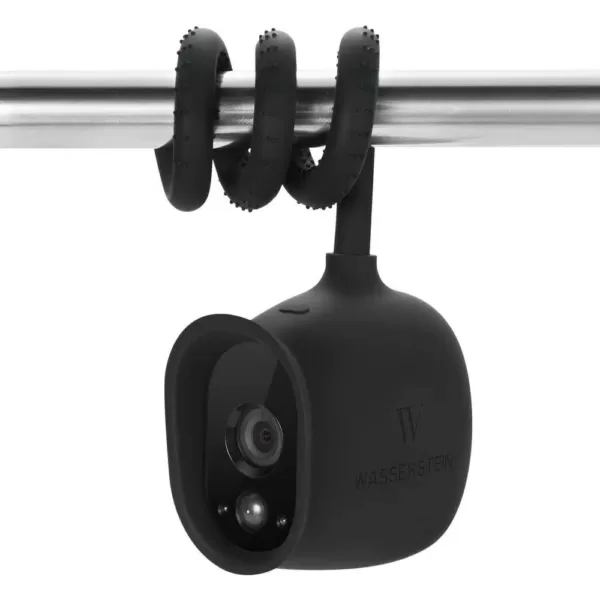 Wasserstein Versatile Twist Mount Compatible with Arlo HD Camera, Flexible Gooseneck-Like Mount in Black