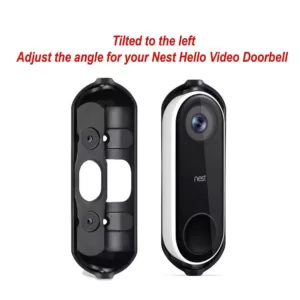 Wasserstein Adjustable Angle Wall Mount for Google Nest Hello Video Doorbell - Adjust Your Nest Hello Doorbell Flexibly, Black