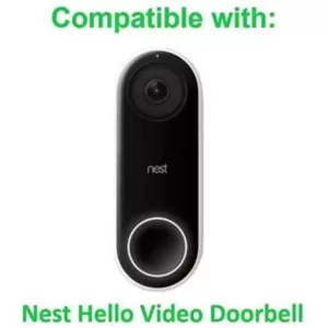 Wasserstein Adjustable Vertical Wall Mount Kit Compatible with Google Nest Hello Video Doorbell, White