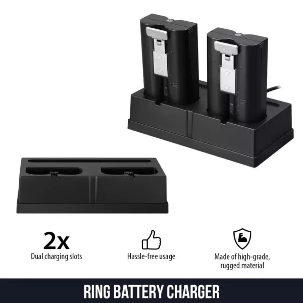 Wasserstein Charging Station for the Rechargeable Batteries for Ring Spotlight Cam Battery, Video Doorbell, Stick Up Cam Battery