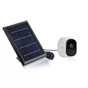 Wasserstein Solar Panel Compatible with Arlo Pro and Arlo Pro 2 - Power Your Arlo Surveillance Camera Continuously (Black)