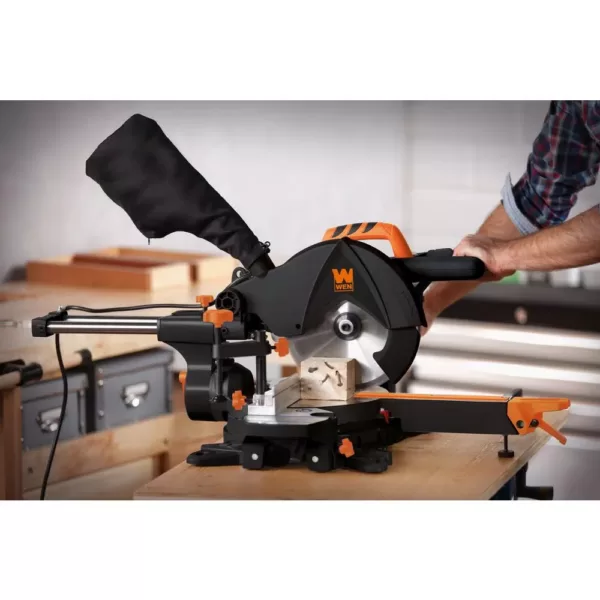 WEN 2-Speed Single Bevel 10 in. Sliding Compound Miter Saw with Smart Power Technology