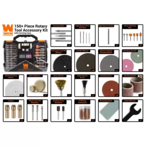 WEN Rotary Tool Accessory Kit with Carrying Case (150-Piece)