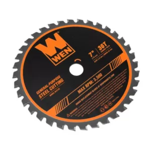 WEN 7 in. 36-Tooth Carbide-Tipped Professional Saw Blade for Steel Cutting