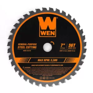 WEN 7 in. 36-Tooth Carbide-Tipped Professional Saw Blade for Steel Cutting