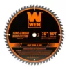 WEN 10 in. 60-Tooth Fine-Finish Professional Woodworking Saw Blade for Miter Saws and Table Saws